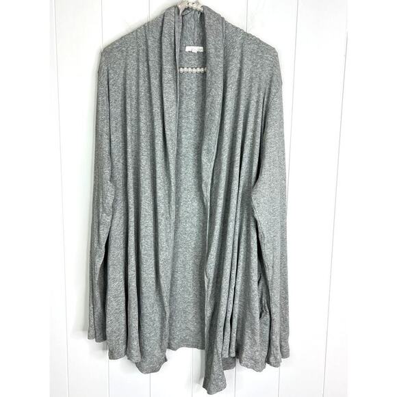 Skin Worldwide Raiya Gray Ribbed Open Front Cardigan Size XXL/Size 5 - Picture 1 of 7